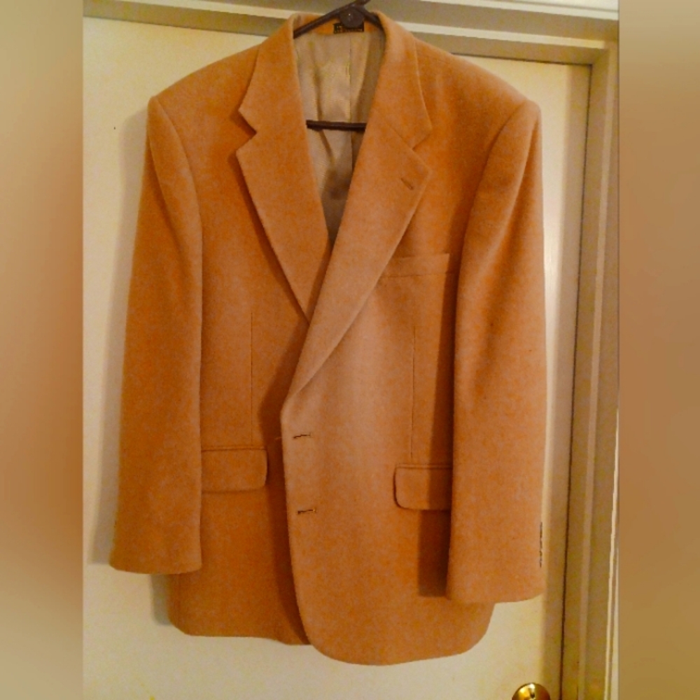Vtg STAFFORD 100% CAMEL HAIR WOOL MENS BLAZER